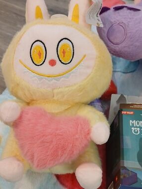 Plush Bunny Heart Toy - Yellow & Pink Kids Plush